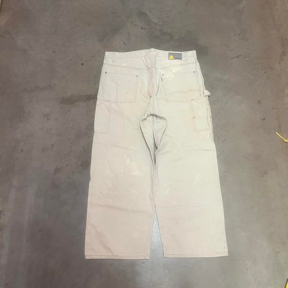Vintage Levi's silvertab carpenter pants men's cream faded distress wide leg 38 - Picture 1 of 7